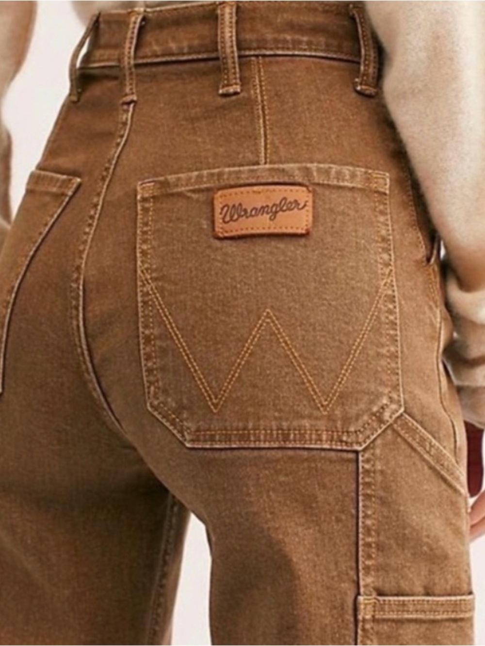 Wrangler Wide Leg Crop Utility Jean in Falcon Brown